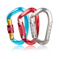 Mousqueton en aluminium à verrouillage automatique robuste pour l'escalade Rappeling Mountaineer Twist Lock 25kn Grands mousquetons d'escalade