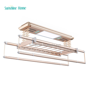 Séchoir à air de levage monté au <span class=keywords><strong>plafond</strong></span>, support à vêtements en alliage d'aluminium, support de séchage rétractable avec télécommande - Product Image 2