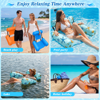 Fauteuil flottant gonflable pour piscine, hamac aquatique recouvert de tissu avec dossier, chaise longue flottante portable pour piscine, plage, été
