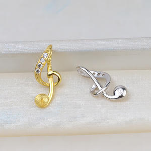 Pendentif en argent S925 pour femme, motif note de musique, accessoires DIY en perles, plateau semi-vid de 6 à 8 pouces pour décorations de bijoux de cheveux - Product Image 4