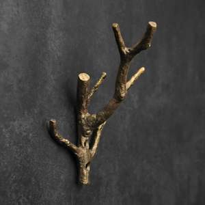 Ready to Sale Wall Hooks with <b>Tree</b> Designed Brass Metal Made Golden Finished Handmade Wall Hooks For Sale - Product Image 3