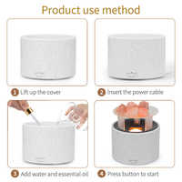 Diffuseur de volcan de pierre de sel de l'Himalaya humidificateur diffuseur d'huile essentielle d'aromathérapie de flamme de feu