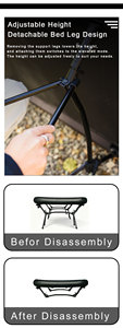 Cama de Campaña Plegable Portátil con Colchón Inflable, Altura Ajustable, Multiusos para Camping, Oficina y Hogar - Product Image 4