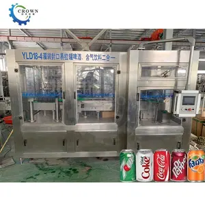 automatic energy drink filling sealing carbonated beverage soft drink canning machine