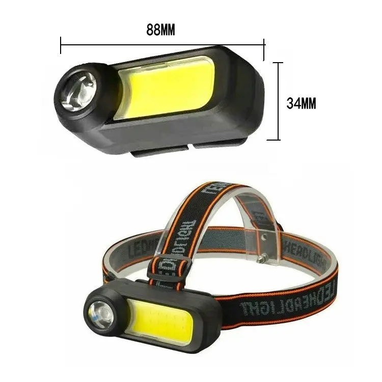 Hafif ABS 2 LEDS kafa feneri USB şarj edilebilir pil inşa ile avcılık kamp COB ayarlanabilir far