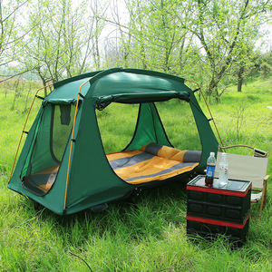 Tente de camping double couche Oxford quatre saisons imperméable pour l'extérieur, type à armature droite épaissie 210*120*140cm, 2 personnes WD-T9 - Product Image 5