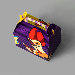 Scatola per Snack e Pollo Fritto Personalizzata all'Ingrosso per Alimenti, Confezione da Asporto per Fast <span class=keywords><strong>Food</strong></span>, Scatola Pranzo Stile <span class=keywords><strong>Happy</strong></span> Meal per Consegna - Product Image 2