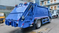 Camion à ordures compacteuses Isuzu 6,5 mètres cubes, camion de nettoyage urbain d'occasion, transport de déchets, usine, 4x4, diesel, boîte de vitesses, pompe