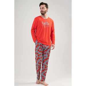 Ensemble de pyjama en tricot à manches longues pour homme Coldy, gris mélangé, respirant, vêtements de nuit décontractés, 2 pièces - Product Image 1