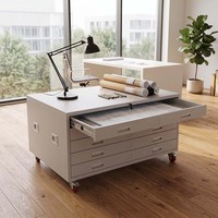 Armoire de rangement en acier pour plans et documents A0/A1, avec serrure et roulettes, vente directe usine