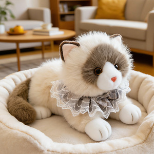 <b>Plush</b> <b>Cat</b> Toy With Meow Sound Pillow Doll Sleep Companion For Kids Party Gift - Product Image 1