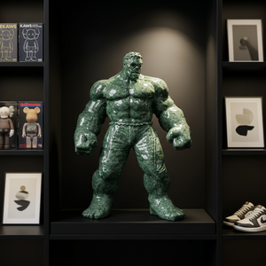<span class=keywords><strong>Figurine</strong></span> <span class=keywords><strong>Hulk</strong></span> sculptée en marbre vert naturel H350mm, finition polie, pour décoration intérieure de villas résidentielles, art public de super-héros - Product Image 2