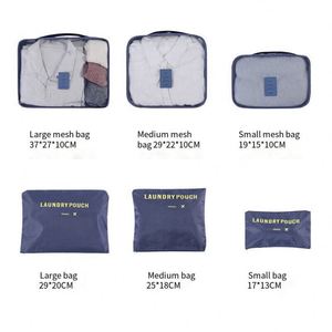 Fashion 6 in 1 PVC Lightweight Travel Luggage Organizer Bags 6 Pcs Packing <b>Cubes</b> Living Room <b>Storage</b> Set - Product Image 3