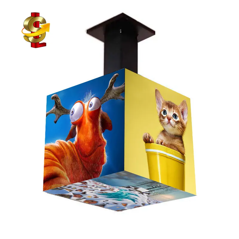 Werkseitig angepasste Full Color HD 3D P2 P2.5 Indoor Outdoor Smart Control LED Magic Cube Bildschirm Für Einzelhandel geschäft Logo