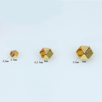 Perles en or plaqué 18 carats à facettes et à petits trous, en forme de pépites, 3 mm 4 mm, vente en gros