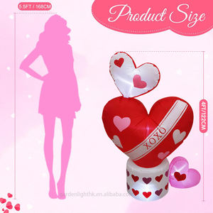 4FT Waterproof Valentine Inflatable Hearts Outdoor Blow <b>up</b> Holiday Yard Decorations LED <b>Lights</b> for Home Wedding Garden Party - Product Image 2