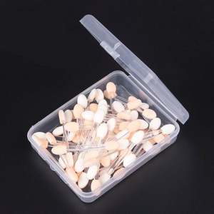 25 pièces/ensemble brosse d'ombre à paupières éponge jetable <span class=keywords><strong>Double</strong></span> têtes à pointe ovale en gros pas cher outil applicateur d'ombre à paupières - Product Image 5