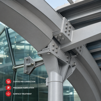 Structure en acier préfabriquée pour auvent d'aéroport, abri anti-pluie en acier, couverture d'entrée de terminal passagers, projet de construction