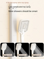 Tiktok Tendance Pistolet Matel Blanc Couleur Smart Led Retour Taille Massage Système De Douche Exposé Mur Monté Salle De Bains Robinets Ensemble De Douche