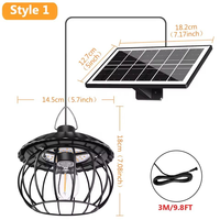 Lampes suspendues solaires à panneau séparé, télécommandées, lumière chaude, LED extérieures pour plafond, jardin, patio, gazebo, grange, garage