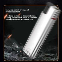 Briquet coupe-vent à flamme bleue au butane, coque en fer épaissie, anti-explosion, vente en gros, logo personnalisé