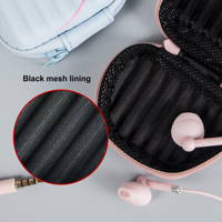 KIKI-438 grosir disesuaikan 3.5mm kawat musik headphone tas penyimpanan kartun lucu kabel earphone Headset untuk anak perempuan siswa