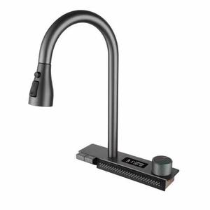 Grifo de Cocina Moderno de Acero Inoxidable <span class=keywords><strong>con</strong></span> un Solo Orificio y una Sola Manija, <span class=keywords><strong>con</strong></span> Cascada y Rociador Extraíble, en Oferta - Product Image 2