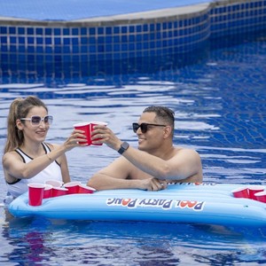 Table de jeu gonflable flottante pour bière et tennis de table, avec fonction lit <span class=keywords><strong>flottant</strong></span> et bain de glace, pour divertissement aquatique 146x60cm - Product Image 4