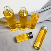 Haute qualité clair 350Ml 500Ml verre rond jus lait café bouteille à boire bouteille de boisson en verre réutilisable avec couvercles à vis