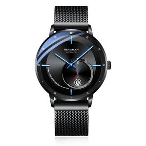 Reloj de Pulsera de Acero Inoxidable, Diseño de Esqueleto de Lujo, Esfera Curva, Cristal Mineral de Doble Cúpula, Reloj Mecánico Automático - Product Image 5