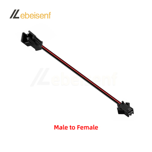 Cavo di alimentazione striscia LED JST SM 2P maschio femmina cablaggio di connessione da 1 a 2 2.54mm passo 0.6M 1M 2M cavo di prolunga 2 Pin 22AWG - Product Image 5