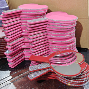 Nhãn Hiệu Riêng Pocket Hình Trái Tim <span class=keywords><strong>Magnifying</strong></span> Trang Điểm Gương Bling Bling <span class=keywords><strong>Rhinestone</strong></span> Sáng Mỹ Phẩm <span class=keywords><strong>Mirror</strong></span>-Bán Buôn - Product Image 6