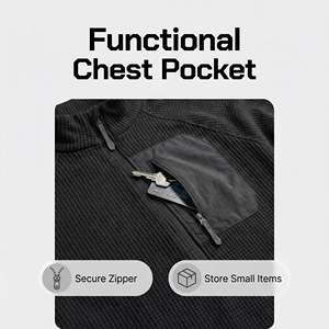 Camiseta Deportiva Personalizada con Logotipo, de Spandex y Poliéster, con Cierre, Transpirable, de Manga Larga, de Secado Rápido para Hombre - Product Image 5