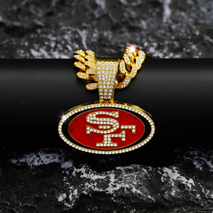 Collana pendente Design personalizzato SF 49ers collana con ciondolo singolo ciondolo maschio femmina personalizzato catena cubana Hip Hop - Product Image 3