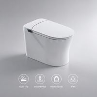 Siège de toilette intelligent avec bidet intégré, siège chauffant électrique, lavage avant/arrière, séchage à l'air, télécommande, drainage en S, double chasse d'eau