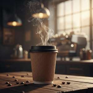 Gobelet à café à double paroi P&M avec fond robuste, paroi ondulée, sans odeur, gobelet en papier de qualité alimentaire OEM avec impression en relief - Product Image 1