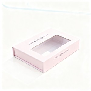 Boîte en papier personnalisée pour ongles avec fenêtre, impression numérique, boîte en papier pour ongles biodégradable, boîte en papier magnétique pour ongles - Product Image 5