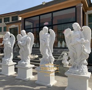 <span class=keywords><strong>Pierre</strong></span> commémorative sculptée motifs de sculpture d'ange style français marbre <span class=keywords><strong>blanc</strong></span> quatre statues d'ange - Product Image 3