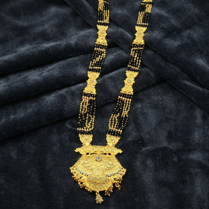 Wholesale 24K Micro Gold AD Stone Long Mangalsutra With Big Pendant, Forming AD Mangalsutra, Traditional Wedding AD Mangalsutra. - Product Image 3