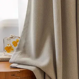 Luxury Chenille Curtains For Living Room Soft Blackout Curtain For Bedroom Home Decor Curtain Woven 100% Polyester Window Solid