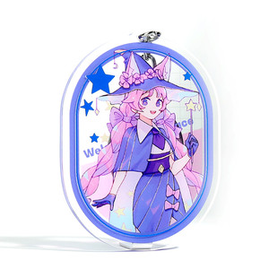 Tùy Chỉnh VOGRACE Phim Hoạt Hình Anime Transparent Acrylic Keychain, Vàng Lá In Nhựa Rõ Ràng Epoxy Charms, Hot Stamp Keychain - Product Image 1