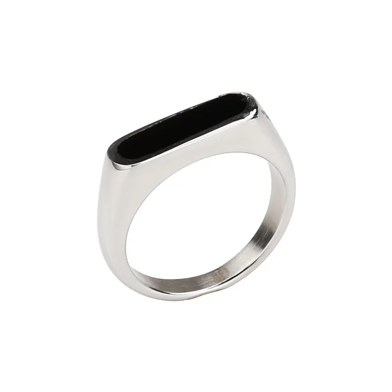 Vendita calda in acciaio inox colore argento anello Unisex moda fusione grande anello di diamanti regali per uomo