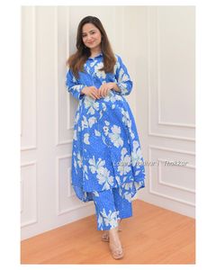Nuova collezione con stampa in mussola <span class=keywords><strong>Kurti</strong></span> pantaloni da donna abbigliamento normale Pakistani <span class=keywords><strong>Kurti</strong></span> Set disponibile alla maggior quantità per il commercio all'ingrosso - Product Image 4