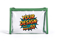 Kantong Zipper PVC Transparan Produksi Khusus, Mini Organizer Penyimpanan Motif Cangkang, Semua Musim