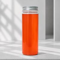 Boîtes en plastique PET transparentes de haute qualité OEM avec col en aluminium pour le thé, forme ronde, couvercle scellé, impression sérigraphique