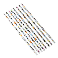 Pailles à boire réutilisables en plastique rigide écologiques à motif vache, avec design lavable, taille et couleur personnalisables