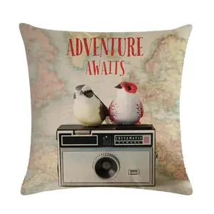 2024 You Have One Life Explore Laugh Love Bird And Old Fashioned Camera With Inspirational Quote Vintage Sofa Pillow Cover