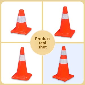 Cône carré réfléchissant haute résistance en plastique DW-J09, bloqueur de voiture télescopique, avertisseur routier anti-collision, vente en gros pour le commerce extérieur - Product Image 3