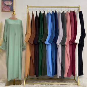 Abito Estivo Tiktok Bat Dress in Poliestere Tinta Unita, Taglie Forti, Stile Turco Dubai Medio Oriente, Collezione Estate 2023 LR616 - Product Image 4