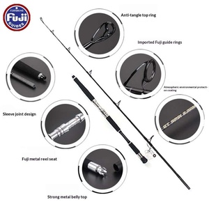 Canne à pêche en carbone croisé de haute qualité 2,3 m avec guides Fuji Japonais GT pour la pêche en <span class=keywords><strong>bateau</strong></span> au thon, GT, et groupére en mer - Product Image 3